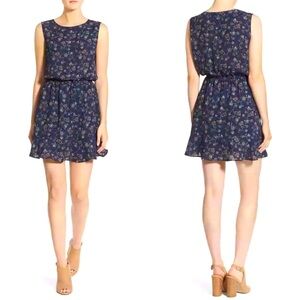 Cupcakes and Cashmere Blue Floral Sleeveless Dress Casual Blouson Classy Small S